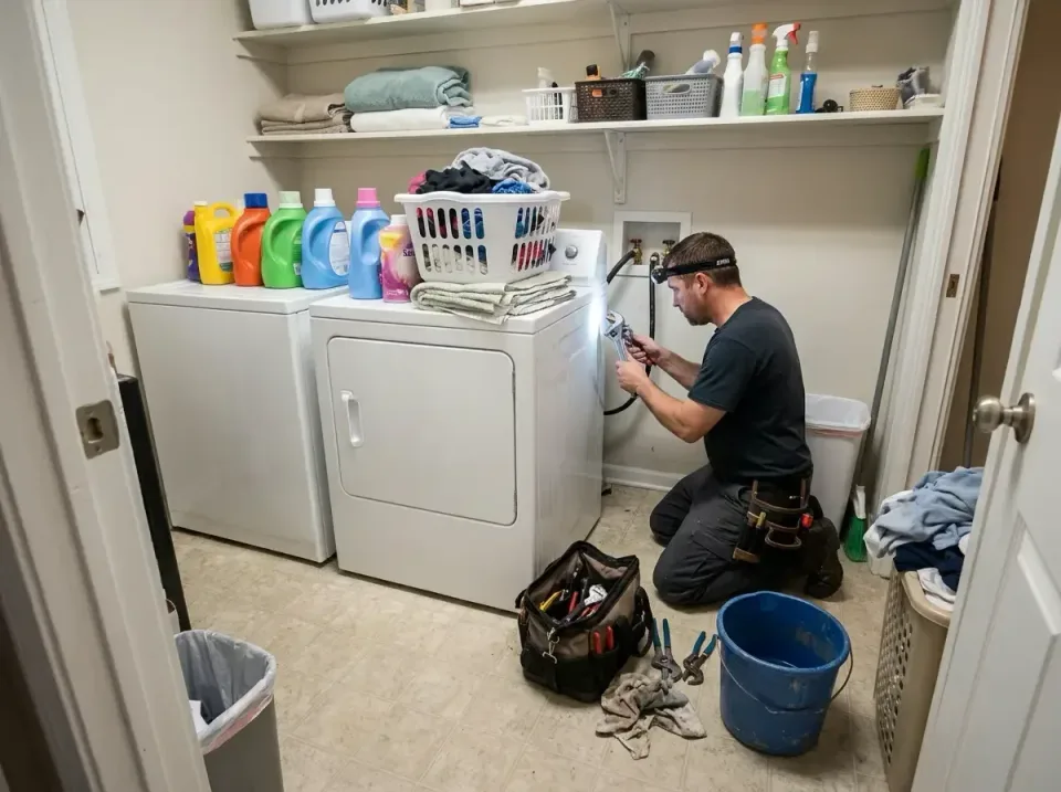 Plumber — Laundry Room — Plumber, Washing Machine, Dryer, Laundry Room, Plumbing